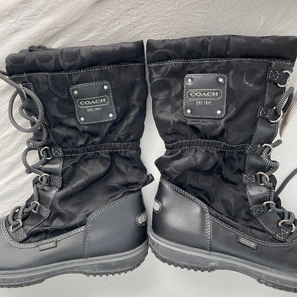 New Coach Shaine Nylon Women’s Snow / Winter Boots Size 5.5 with Coach Monogram - Picture 8 of 15